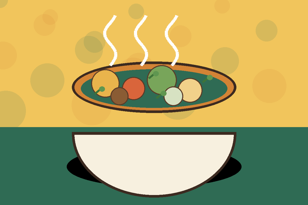 Stylized bowl representing Caribbean-Inspired Coconut Bean Stew