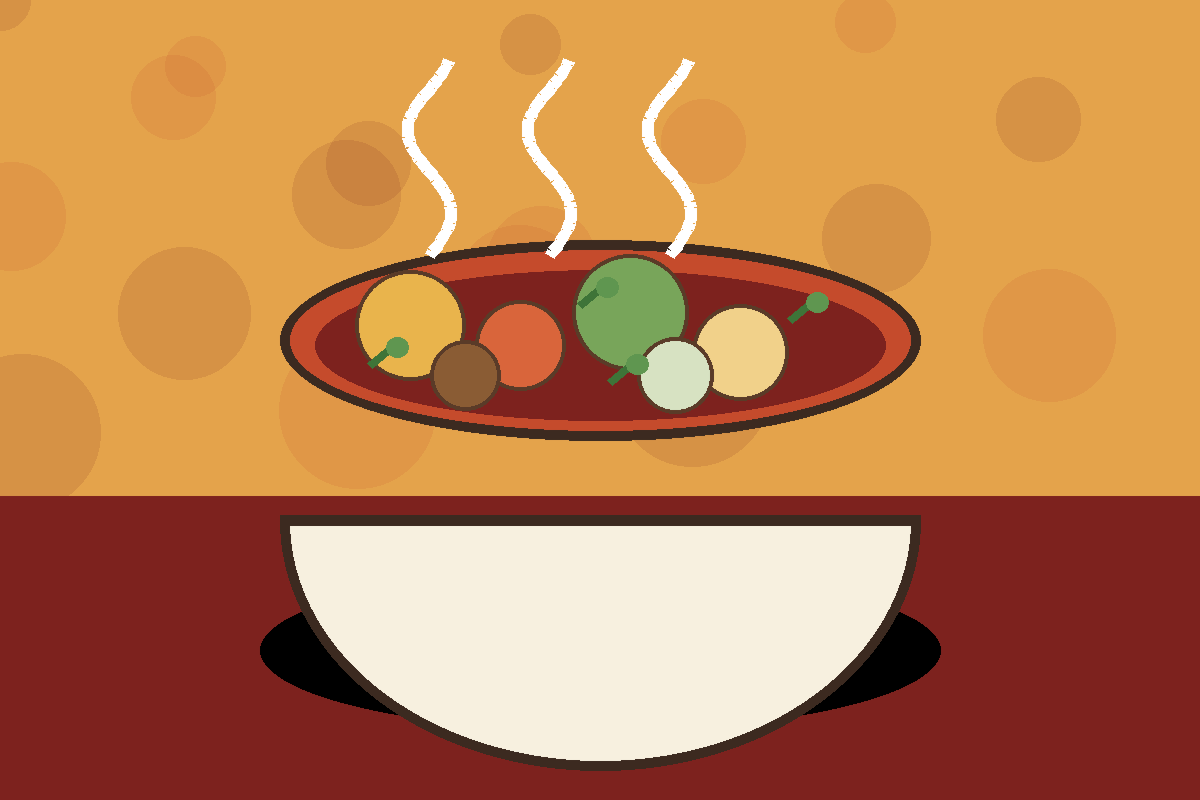 Stylized bowl representing Ethiopian-Inspired Red Lentil Stew