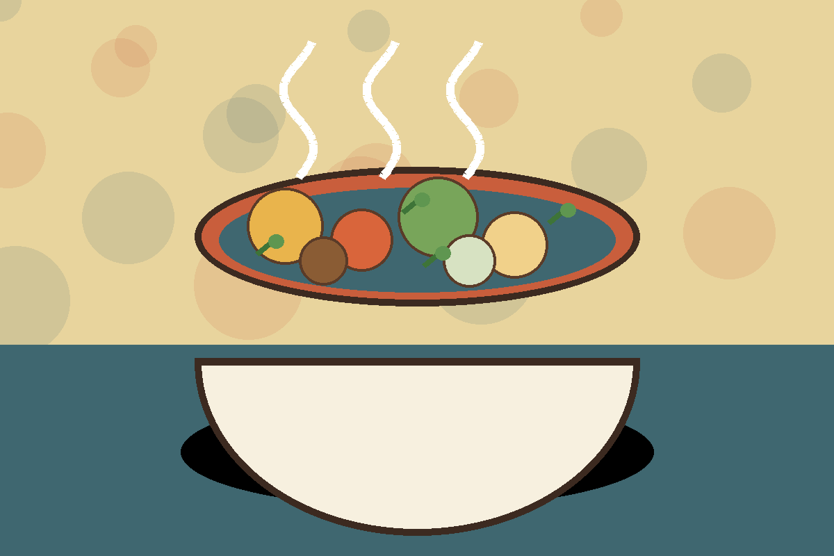 Stylized bowl representing Greek-Style White Bean and Tomato Stew