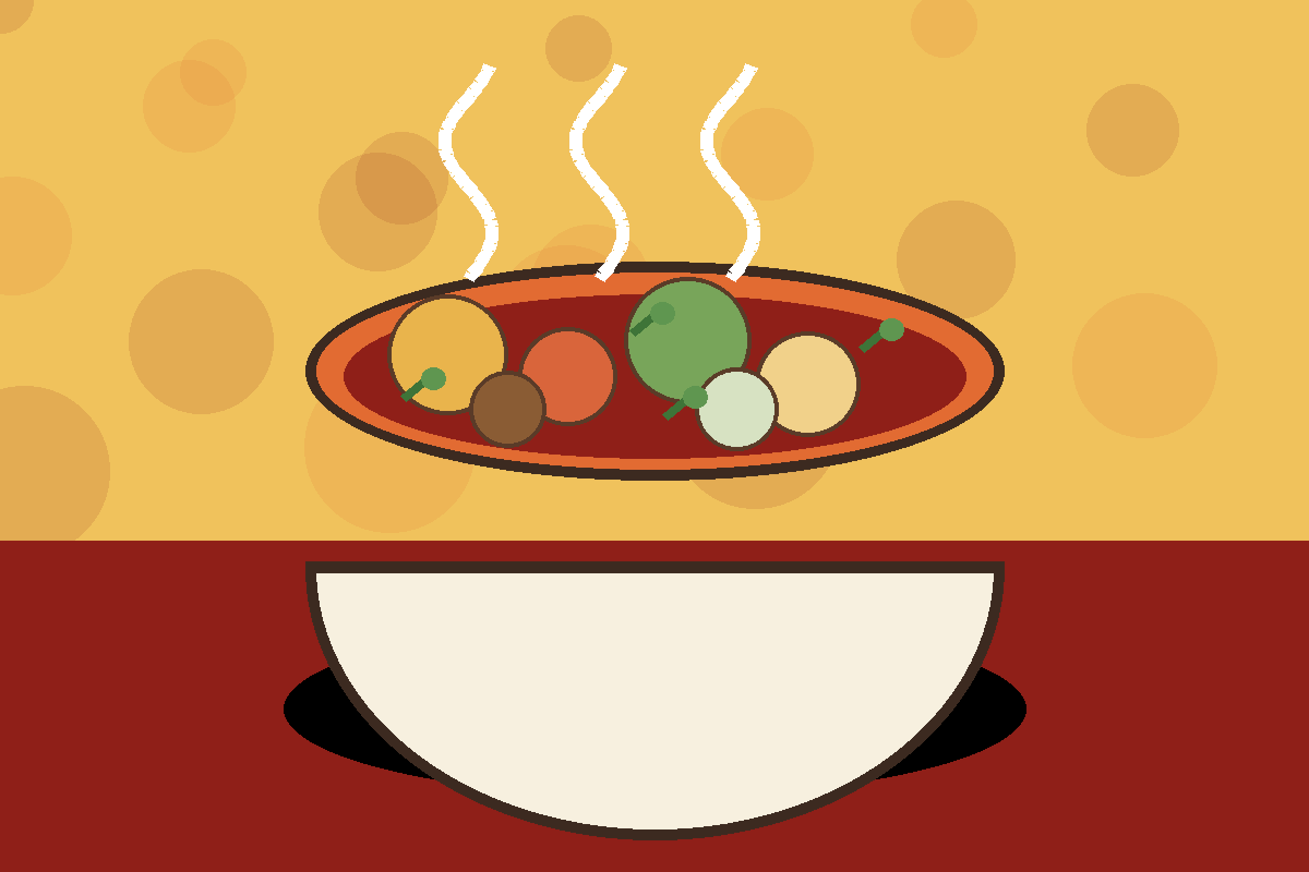 Stylized bowl representing Hungarian-Inspired Paprika Beef Stew