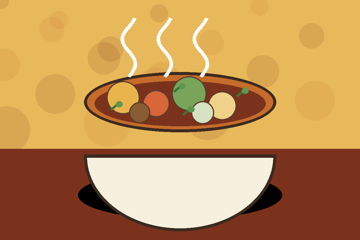 Stylized bowl representing West African-Inspired Peanut and Sweet Potato Stew